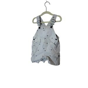 All Mine Overall Vintage Baby Boy 9-12 Months Anchor Nautical Shortall One Piece